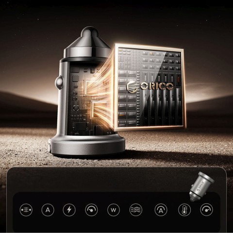 
USB-A USB-C 45W automobilinis įkroviklis – sidabrinis
