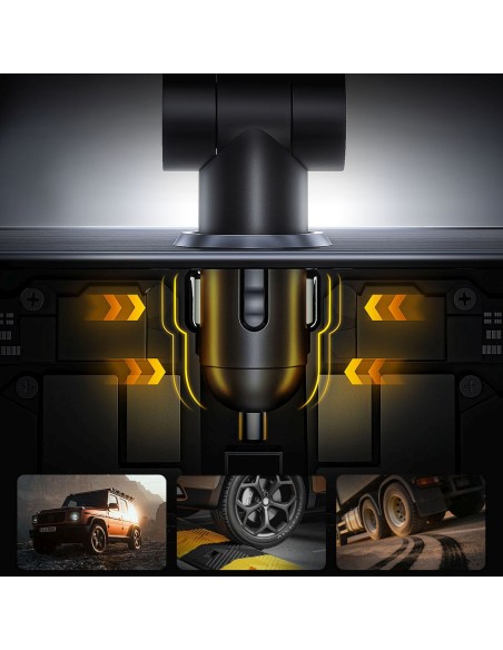 
45 W USB-A USB-C automobilinis įkroviklis su ištraukiamais USB-C laidais – juodas
