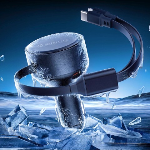 
60 W USB-C automobilinis įkroviklis su ištraukiamais USB-C iPhone Lightning laidais – juodas
