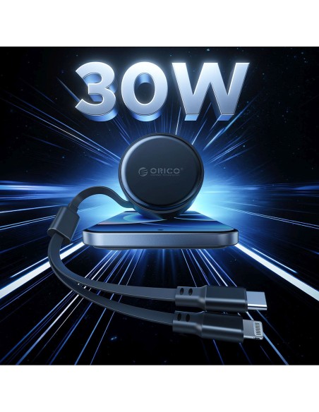
60 W USB-C automobilinis įkroviklis su ištraukiamais USB-C iPhone Lightning laidais – juodas
