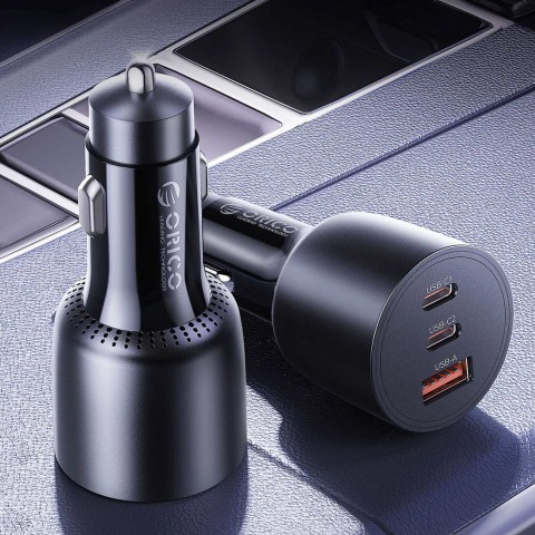
USB-C USB-A 165W automobilinis įkroviklis – juodas
