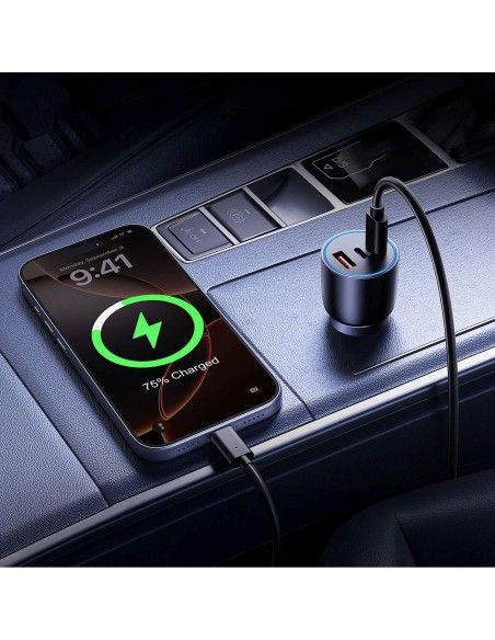 
USB-C USB-A 165W automobilinis įkroviklis – juodas
