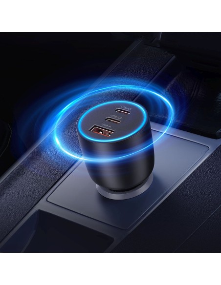 
USB-C USB-A 165W automobilinis įkroviklis – juodas
