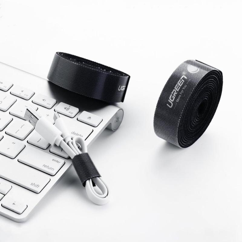 Velcro juosta Velcro kabelio tvarkyklė 5m juoda