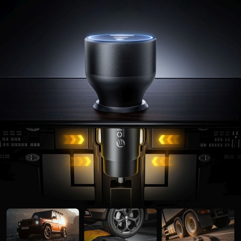 
USB-A USB-C automobilinis įkroviklis su 108 W prailginimo laidu – juodas
