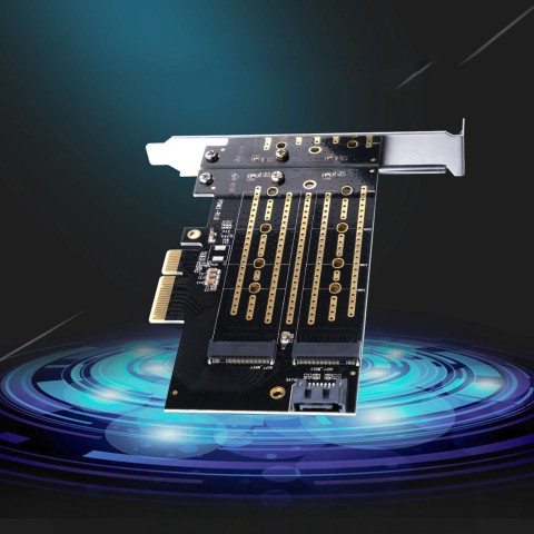 
M.2 NVMe ir SATA diskų išplėtimo plokštė – juoda

