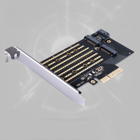 
M.2 NVMe ir SATA diskų išplėtimo plokštė – juoda
