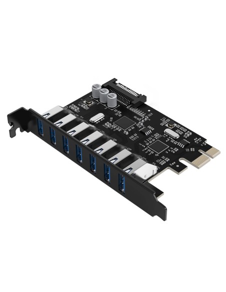 
PCI-E išplėtimo plokštė – 7x USB 3.0 stacionariam kompiuteriui – juoda
