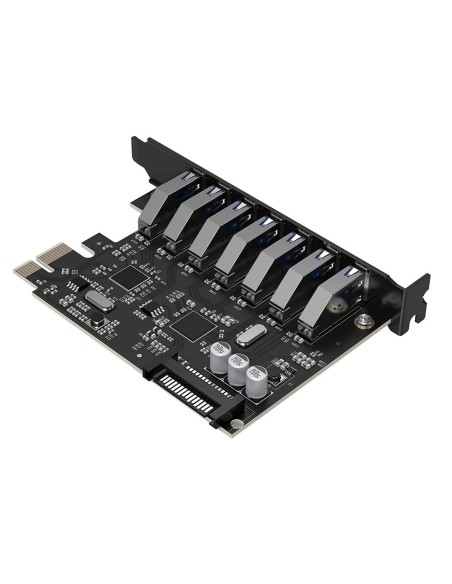 
PCI-E išplėtimo plokštė – 7x USB 3.0 stacionariam kompiuteriui – juoda
