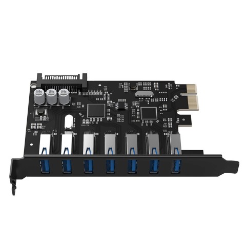 
PCI-E išplėtimo plokštė – 7x USB 3.0 stacionariam kompiuteriui – juoda
