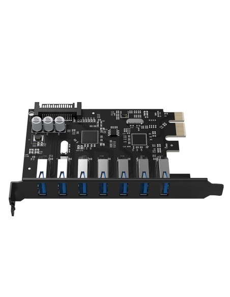 
PCI-E išplėtimo plokštė – 7x USB 3.0 stacionariam kompiuteriui – juoda
