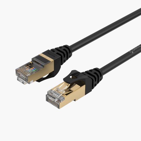 
Apvalus LAN CAT7 10Gbps RJ45 interneto tinklo kabelis 2m - juodas
