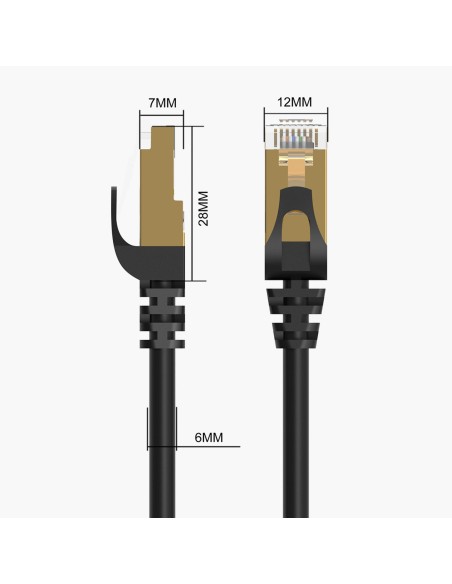 
Apvalus LAN CAT7 10Gbps RJ45 interneto tinklo kabelis 5m - juodas
