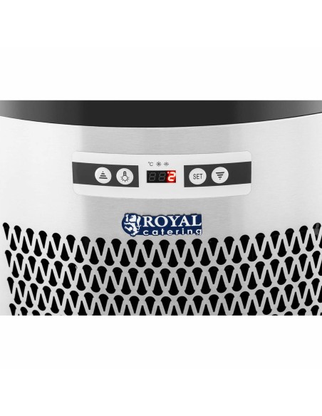 4 lygių apvali LED šaldytuvo vitrina 102 l juodos ir sidabrinės spalvos