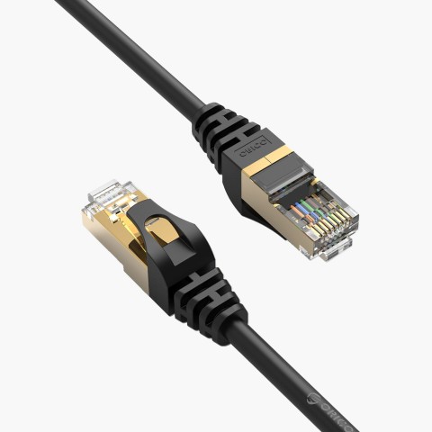 
Apvalus LAN CAT7 10Gbps RJ45 interneto tinklo kabelis 20m - juodas
