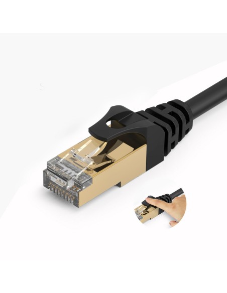 
Apvalus LAN CAT7 10Gbps RJ45 interneto tinklo kabelis 20m - juodas
