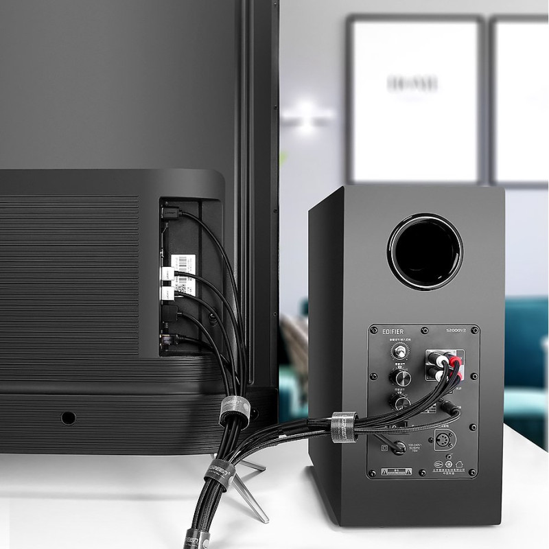 Velcro juosta Velcro kabelio tvarkyklė 5m juoda