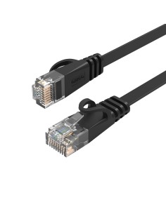 
Plokščias Ethernet CAT7 10Gbps RJ45 LAN tinklo kabelis 1m - juodas

