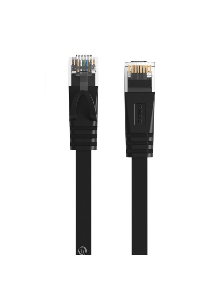 
Plokščias Ethernet CAT7 10Gbps RJ45 LAN tinklo kabelis 1m - juodas
