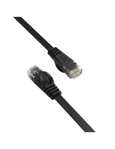 
Plokščias Ethernet CAT7 10Gbps RJ45 LAN tinklo kabelis 2m - juodas
