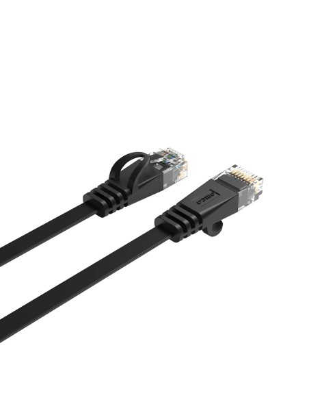 
Plokščias Ethernet CAT7 10Gbps RJ45 LAN tinklo kabelis 2m - juodas
