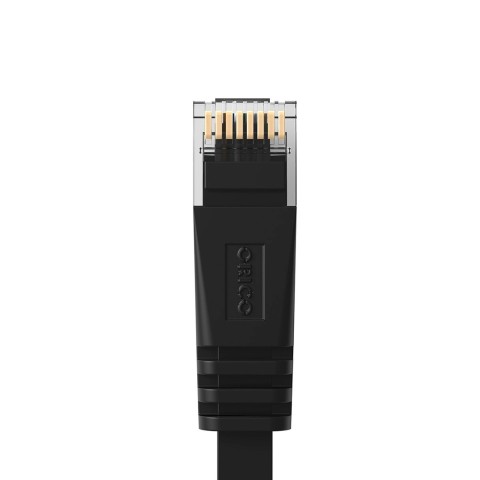 
Plokščias Ethernet CAT7 10Gbps RJ45 LAN tinklo kabelis 2m - juodas

