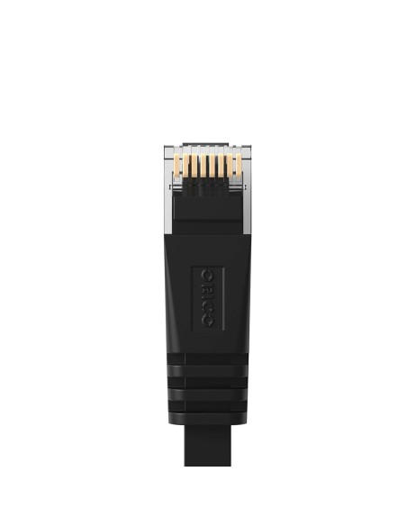 
Plokščias Ethernet CAT7 10Gbps RJ45 LAN tinklo kabelis 2m - juodas
