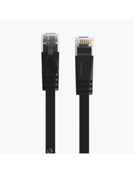 
Plokščias Ethernet CAT7 10Gbps RJ45 LAN tinklo kabelis 8m - juodas
