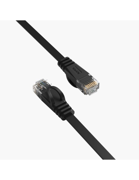 
Plokščias Ethernet CAT7 10Gbps RJ45 LAN tinklo kabelis 8m - juodas
