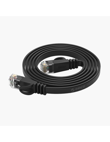 
Plokščias Ethernet CAT7 10Gbps RJ45 LAN tinklo kabelis 8m - juodas
