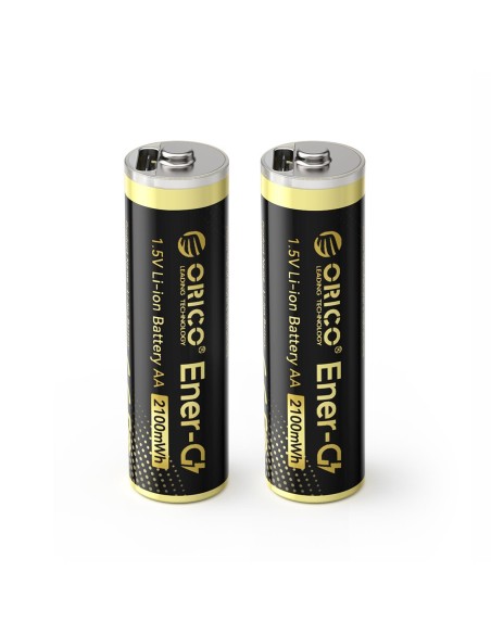 
Įkraunamos ličio baterijos AA 1,5 V 2100 mWh USB-C su įkrovimo laidu - 2 vnt.
