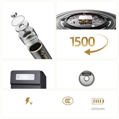 
Įkraunamos ličio baterijos AA 1,5 V 2100 mWh USB-C su įkrovimo laidu - 2 vnt.
