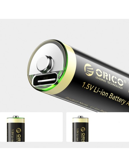 
Įkraunamos ličio baterijos AA 1,5 V 2100 mWh USB-C su įkrovimo laidu - 2 vnt.
