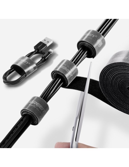 Velcro juosta Velcro kabelio tvarkyklė 5m juoda Velcro juosta Velcro kabelio tvarkyklė 5m juoda