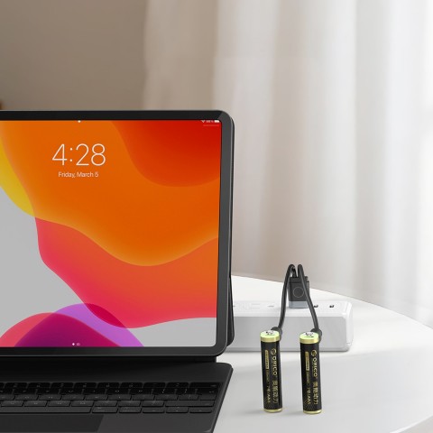 
Įkraunamos ličio baterijos AAA 1,5 V 500 mWh USB-C su įkrovimo laidu - 2 vnt.
