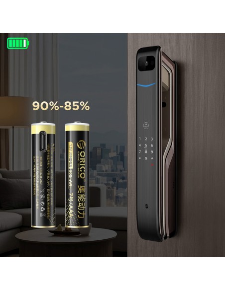 
Įkraunamos ličio baterijos AAA 1,5 V 500 mWh USB-C su įkrovimo laidu - 2 vnt.
