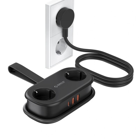 
5 viename AC USB-A USB-C GaN 20W maitinimo blokas – juodas
