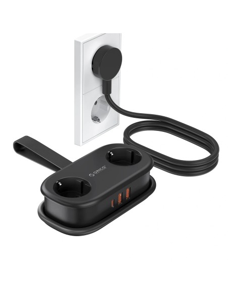 
5 viename AC USB-A USB-C GaN 20W maitinimo blokas – juodas
