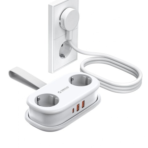 
5 viename AC USB-A USB-C GaN 20W maitinimo lizdas – baltas
