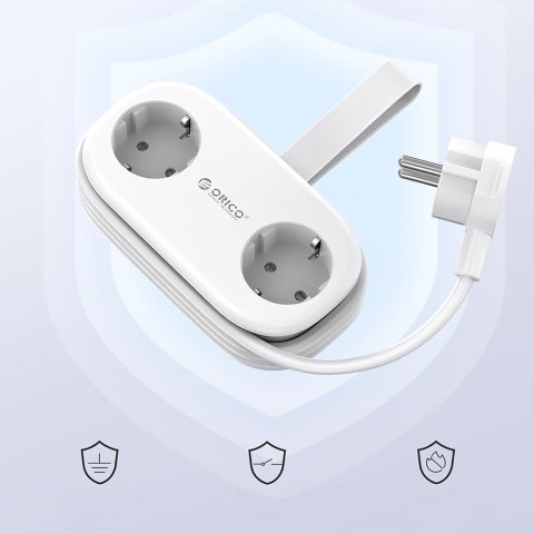 
5 viename AC USB-A USB-C GaN 20W maitinimo lizdas – baltas
