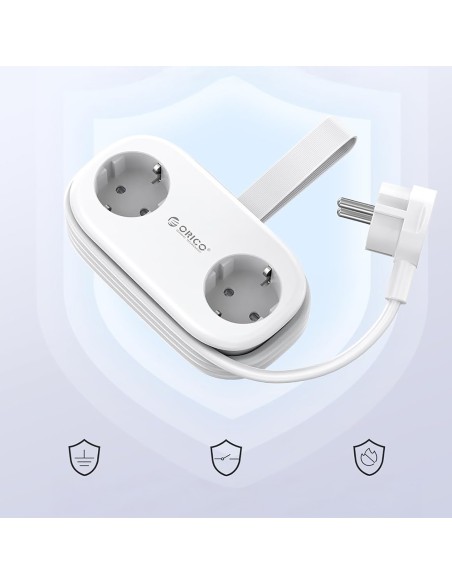 
5 viename AC USB-A USB-C GaN 20W maitinimo lizdas – baltas
