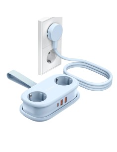 
5 viename AC USB-A USB-C GaN 20W maitinimo lizdas – mėlynas
