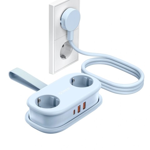 
5 viename AC USB-A USB-C GaN 20W maitinimo lizdas – mėlynas
