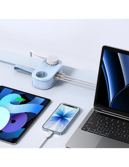 
5 viename AC USB-A USB-C GaN 20W maitinimo lizdas – mėlynas
