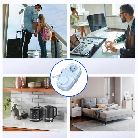 
5 viename AC USB-A USB-C GaN 20W maitinimo lizdas – mėlynas
