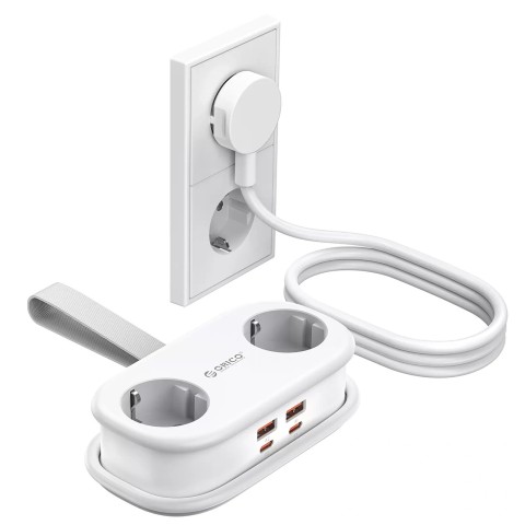 
6 viename AC USB-A USB-C GaN 65W maitinimo lizdas – baltas
