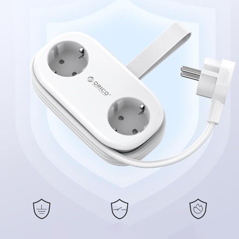 
6 viename AC USB-A USB-C GaN 65W maitinimo lizdas – baltas
