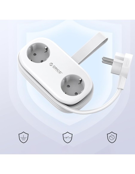 
6 viename AC USB-A USB-C GaN 65W maitinimo lizdas – baltas
