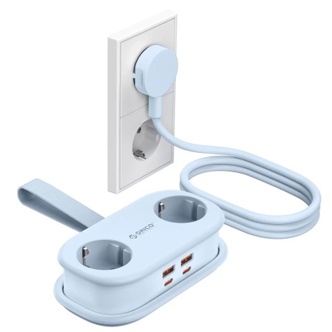 
6 viename AC USB-A USB-C GaN 65W maitinimo lizdas – mėlynas
