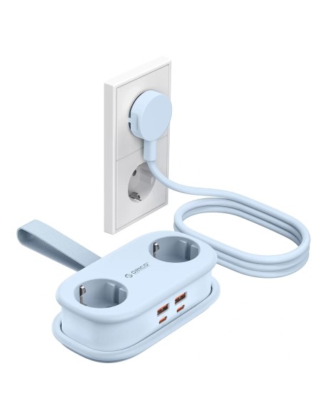 
6 viename AC USB-A USB-C GaN 65W maitinimo lizdas – mėlynas
